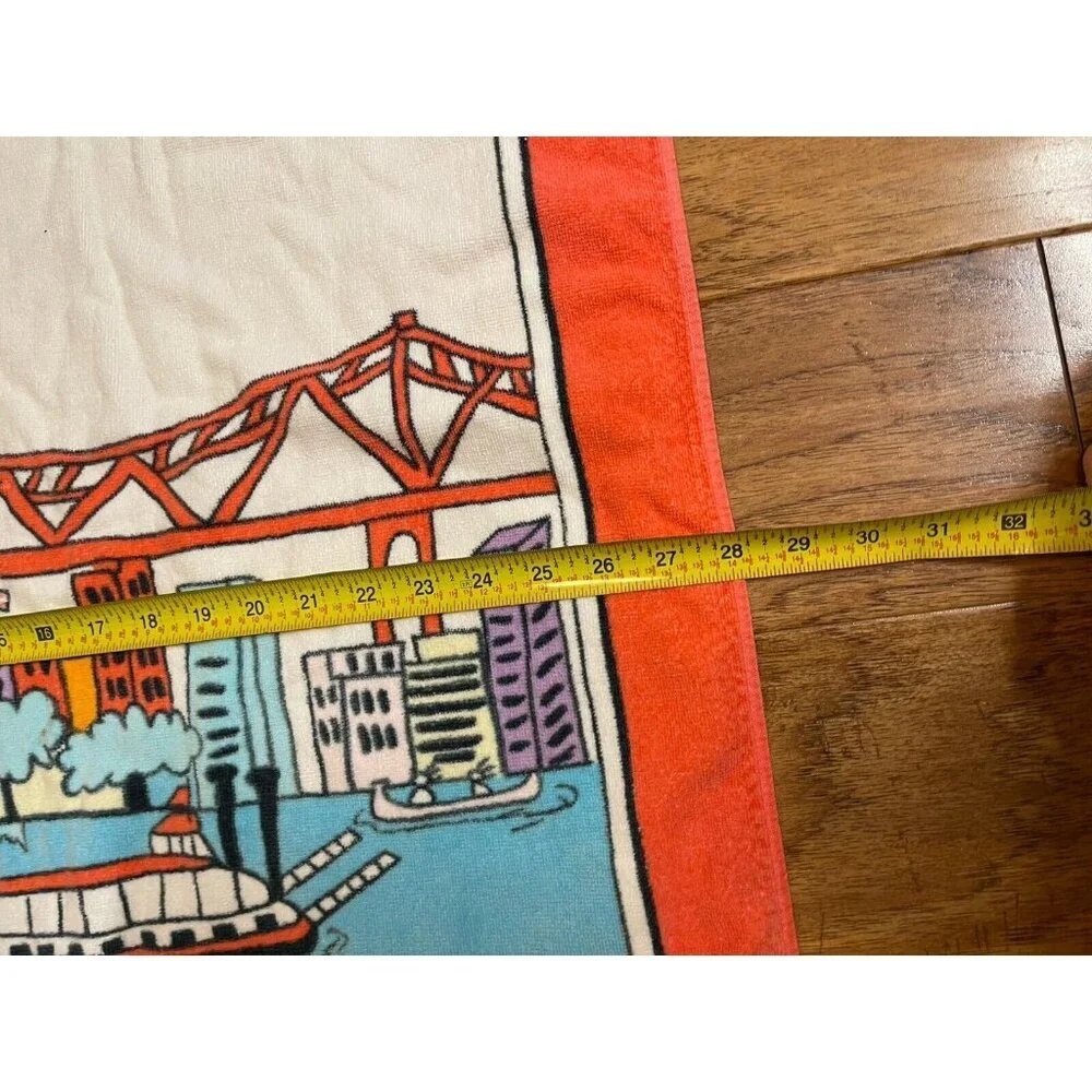 Vintage New Orleans Beach Bath Towel Saints Super Dome Jazz Mardi Gras…